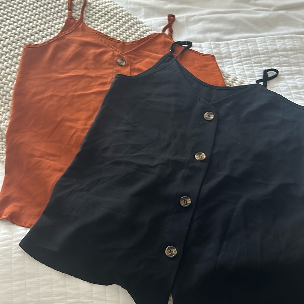 Black and Orange Button Up Tank Bundle